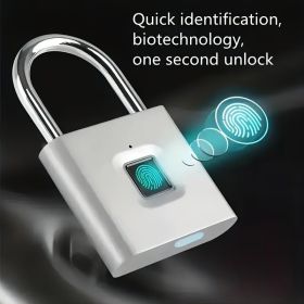 1 Smart Fingerprint Padlock - Alloy Mini Biometric Security Lock, Quick Unlock, Anti-Theft Keyless Entry, USB Rechargeable Lithium Polymer Batter