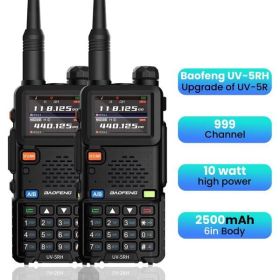 BAOFENG Radios 5RH 10W(Upgrade of UV-5R) Walkie Talkie Radio, GMRS Handheld Ham Radio Long Range, Multi Band Rechargeable Two Way Radio with NOAA