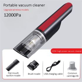 Car Vacuum Cleaner; Wireless Car With Strong Suction 12000Pa Handheld Vacuum Cleaner Small Mini Rechargeable Home Vacuum Cleaner (model: Wireless Red)