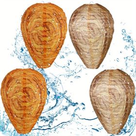 1pc/4pcs Waterproof Wasp Nest Decoy Safe Hanging Wasp Deterrent (Quantity: 4pcs Orange+Sandy Brown)