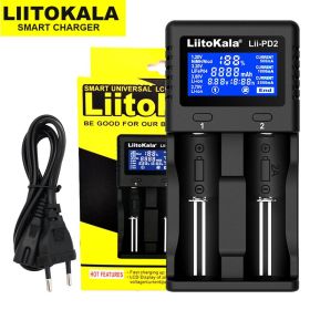 Lii-PD4 Lii-PD2 Lii-402 Lii202 Lii100 18650 Charger Universal Smart Charger for 26650 18650 21700 18500 AA AAA battery (Color: Lii-PD2 standard, Socket Standard: US)