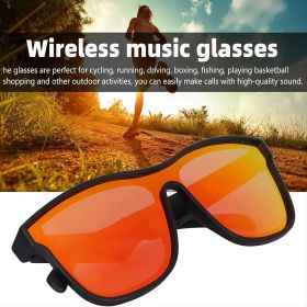Smart Glasses; Wireless Sunglasses Audio Sunglasses For Men Women With Open Ear Music&Hands-Free Calling; Polarized Lenses; IPX4 Waterproof; Touc (Color: Black Frame Orange Red Lenses)